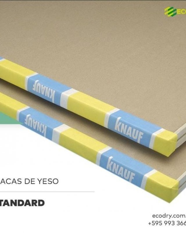 PLACA YESO 12,5MM STANDARD KNAUF (1.20 X 2.40)